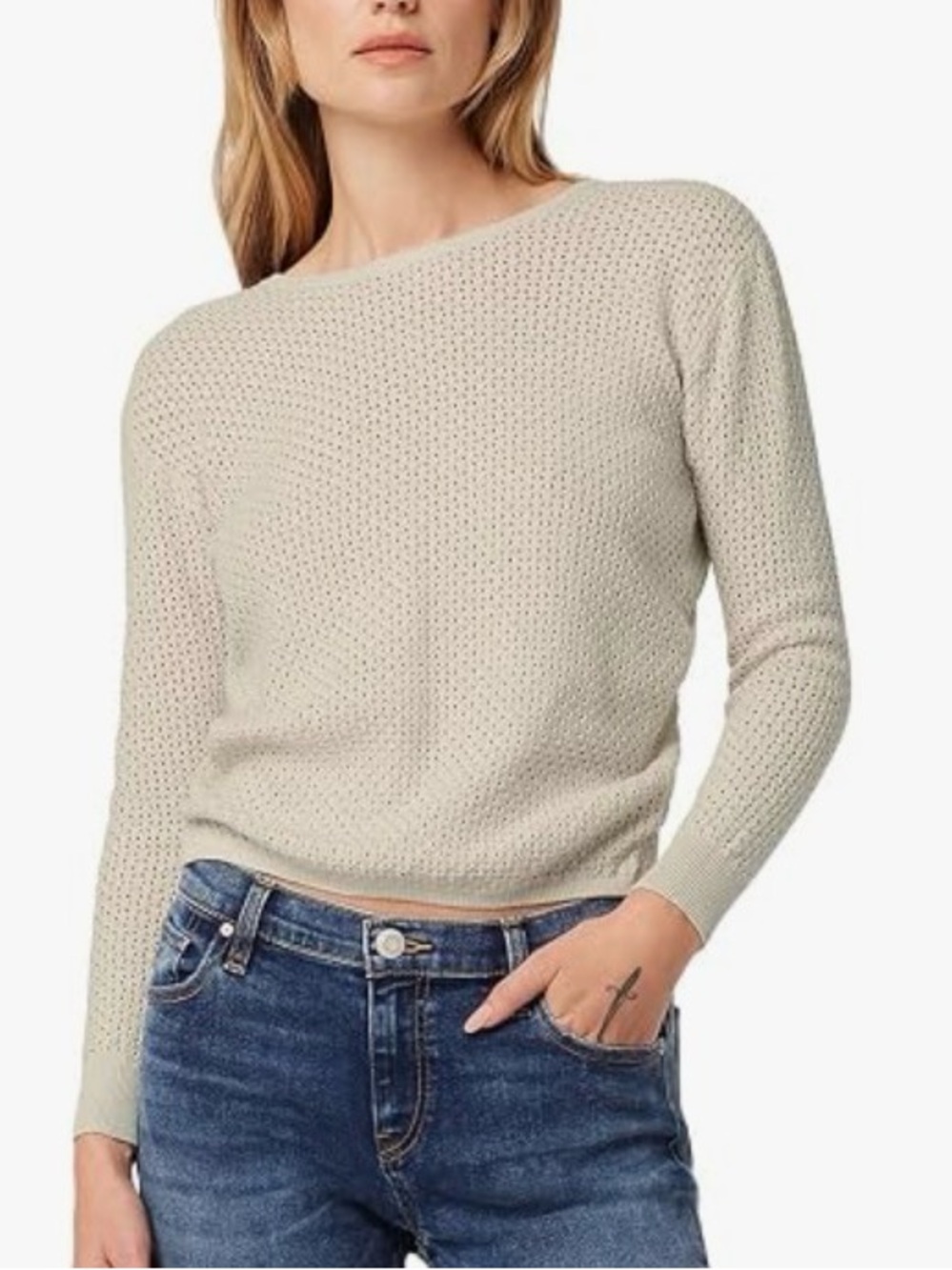 Hudson Jeans Los Angeles Women's Round Neck Twisted Back Sweater XS 3147